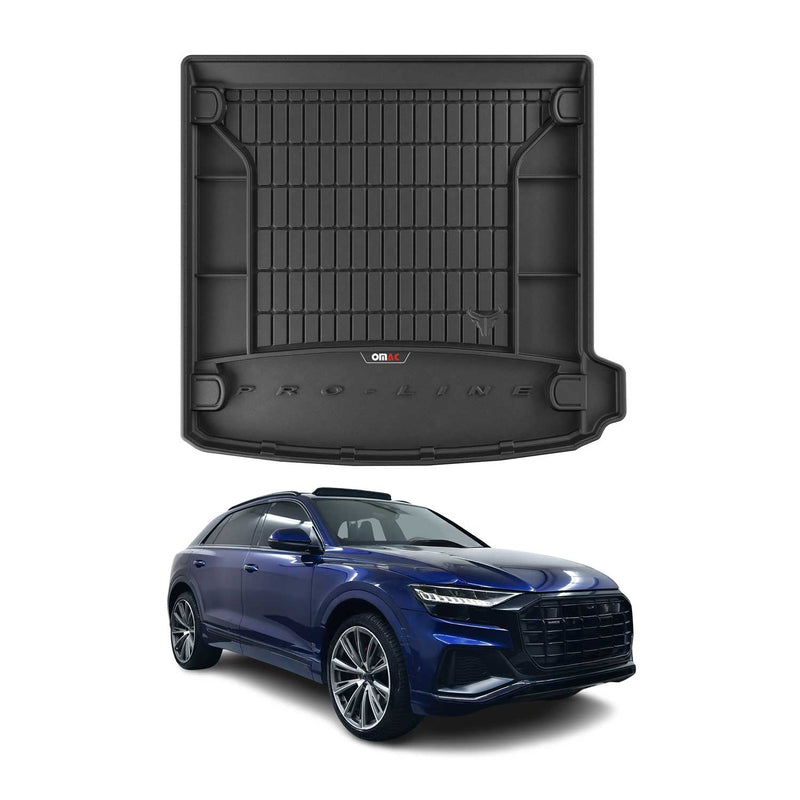 OMAC Tapis de coffre caoutchouc pour Audi Q8 4MN 2018-2025 Noir Premium