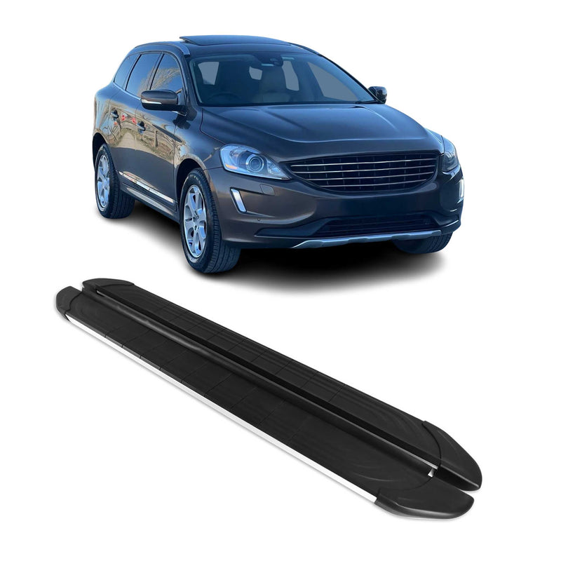 Marchepieds Latéraux pédale pour Volvo XC90 2002-2014 Aluminium Gris Noir 2Pcs