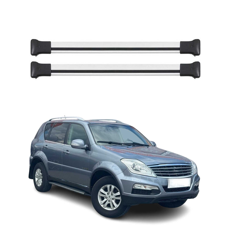 Barres de toit transversales pour Ssangyong Rexton 2012-2017 Aluminium Gris