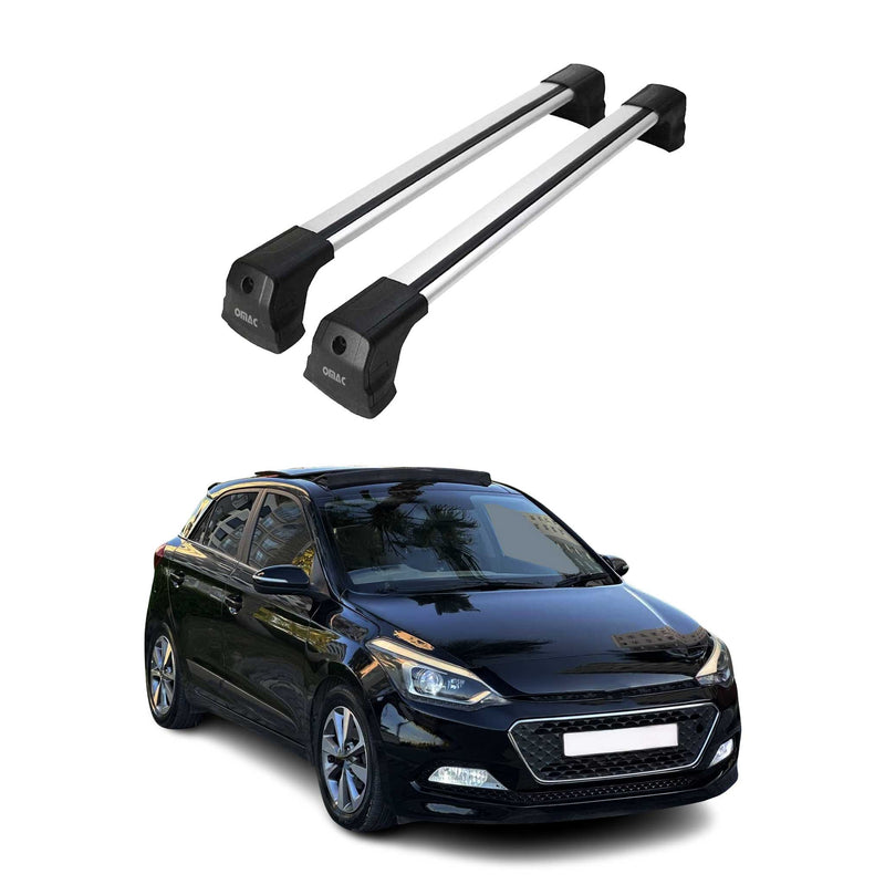 Barres de toit transversales pour Hyundai i20 2014-2020 HB 5D gris en Alu