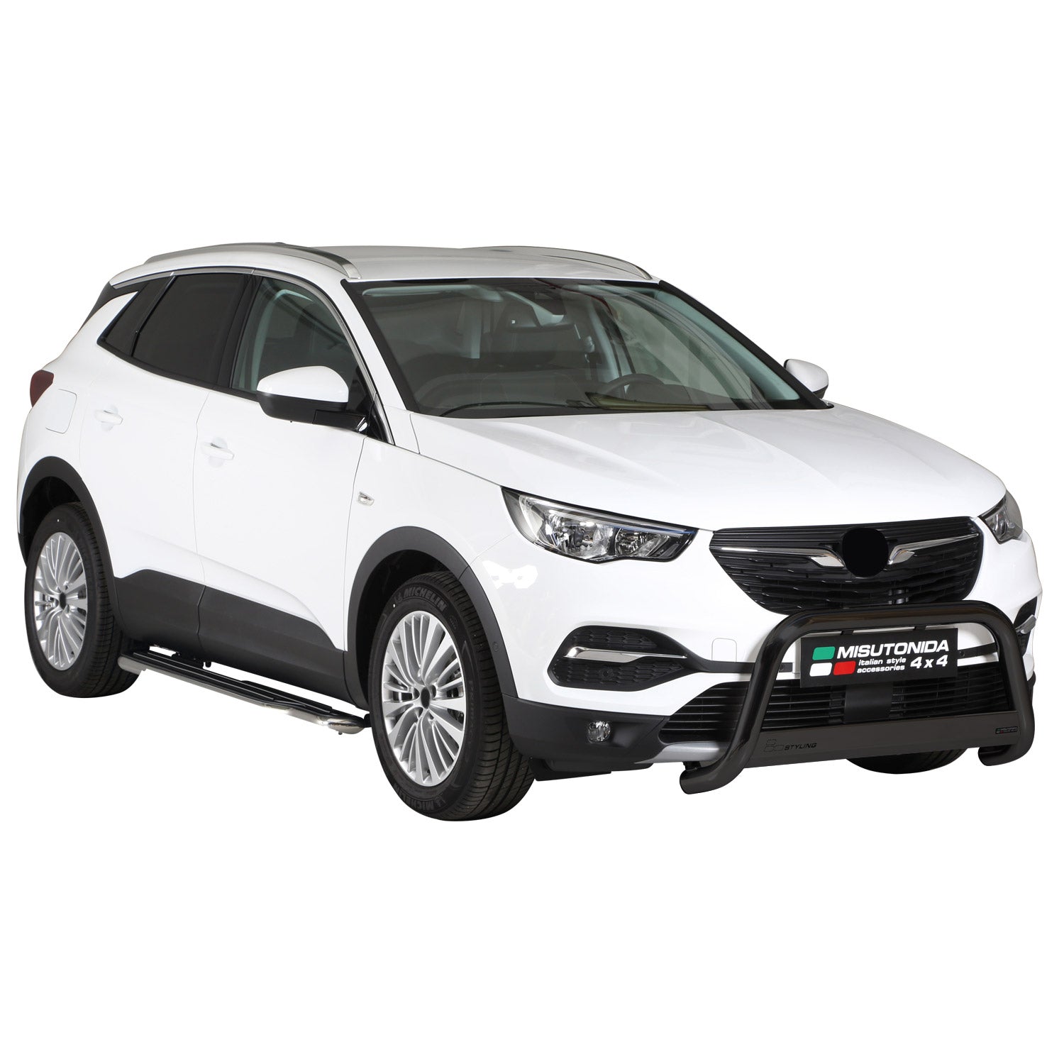 Pare-buffle Avant pour Opel Grandland X 2017-2024 63mm en Acier Inoxydable Noir