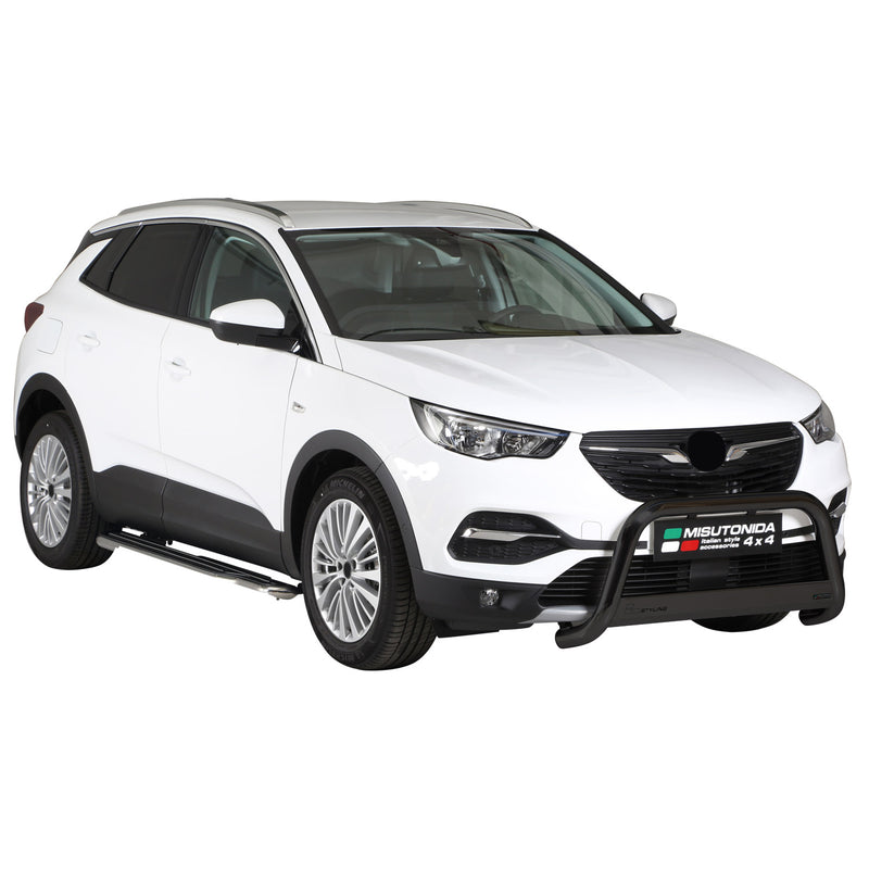Pare-buffle Avant pour Opel Grandland X 2018-2025 63mm en Acier Inoxydable Noir