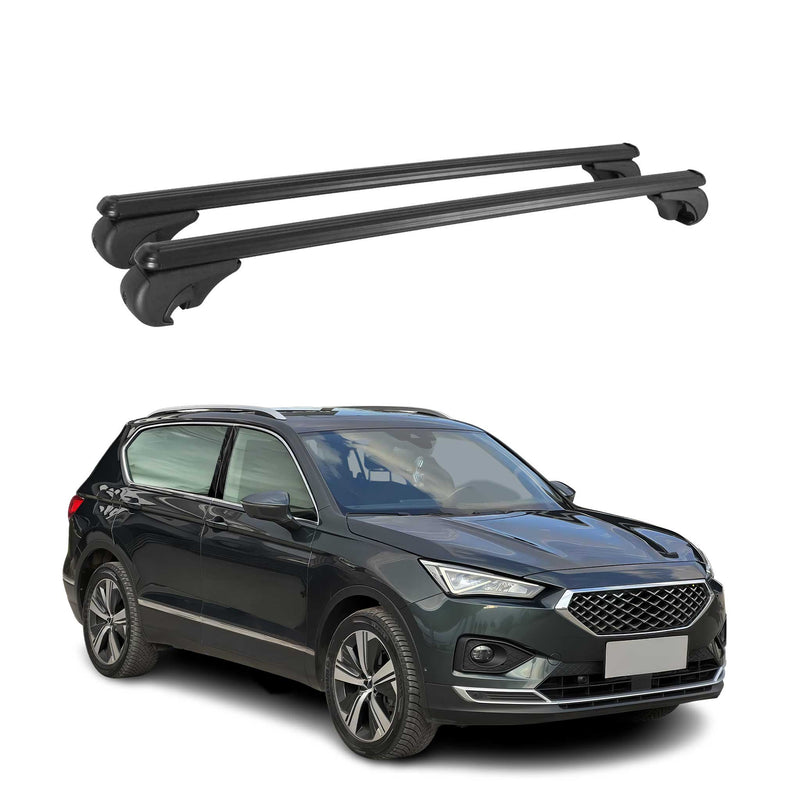 Barres de toit Transversales pour Seat Tarraco 2018-2024 Aluminium Noir