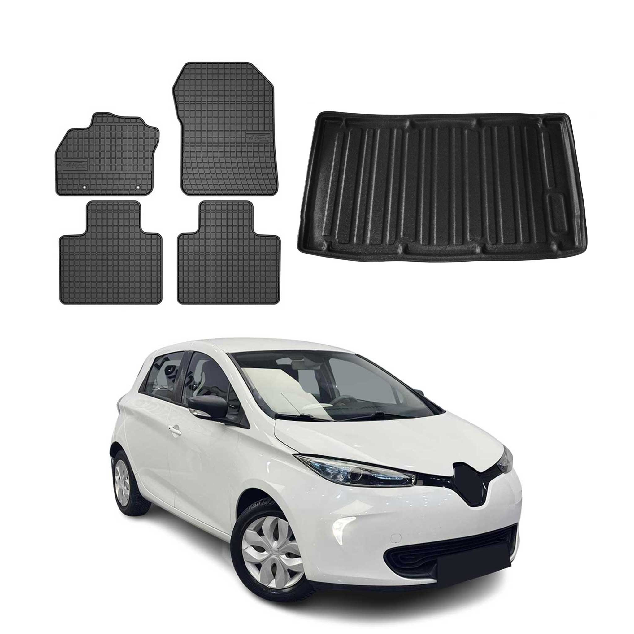 Kit Tapis de sol et coffre pour Renault Zoe 2012-2024 TPE Noir