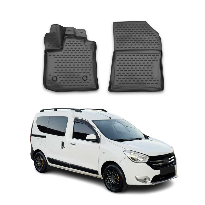Tapis de sol pour Dacia Dokker 2012-2021 en caoutchouc TPE 3D Noir
