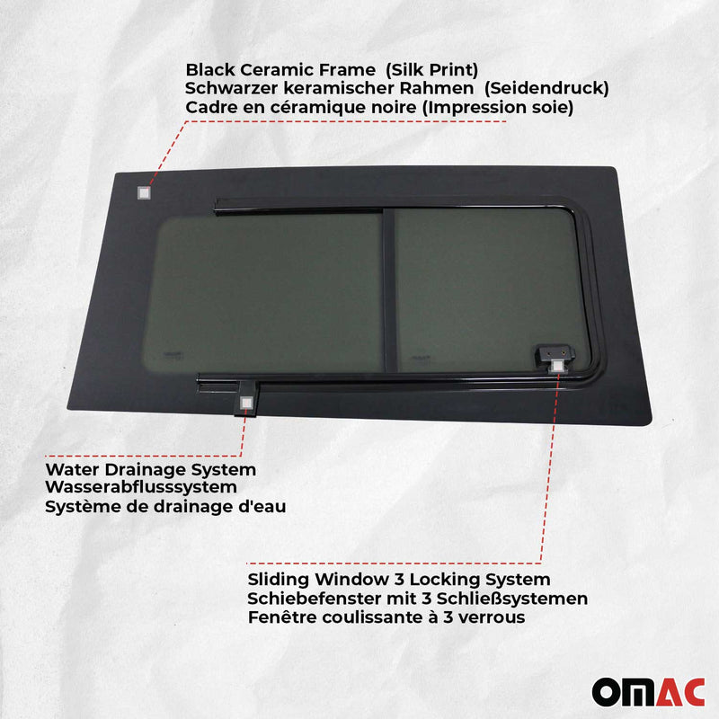 Vitre de Porte pour Nissan Primastar 2014-2024 L1/L2 Avant Gauche Coulissante