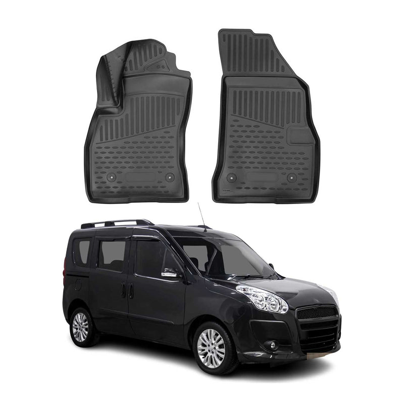 OMAC Tapis de sol pour Fiat Doblo Cargo Maxi 2015-2022 en caoutchouc Noir