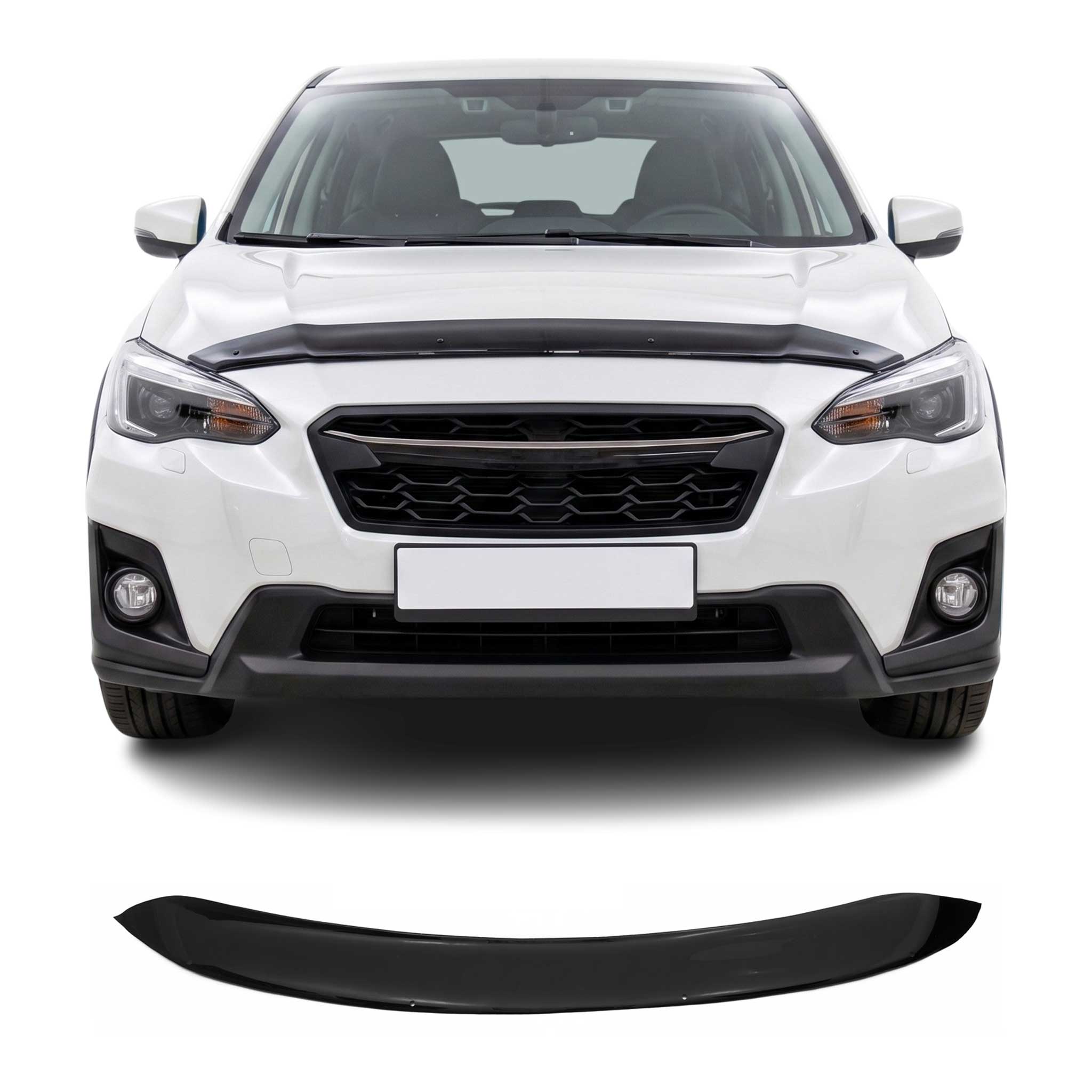 Deflecteurs d'air capot de voiture pour Subaru XV 2017-2023 Acrylique foncé Noir
