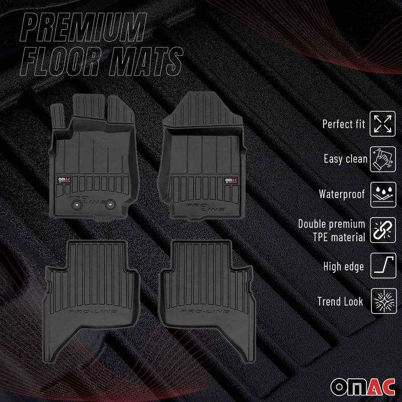 OMAC Tapis de sol en caoutchouc pour Ford Ranger 2011-2023 Noir Premium