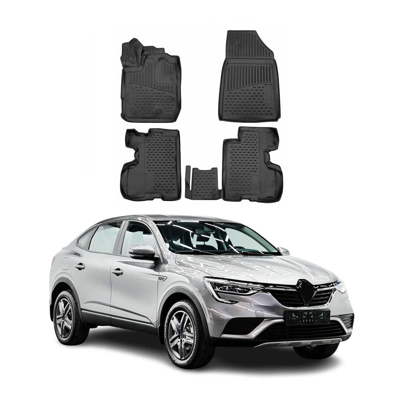 OMAC Tapis de sol pour Renault Arkana 2019-2025 sur mesure en caoutchouc Noir