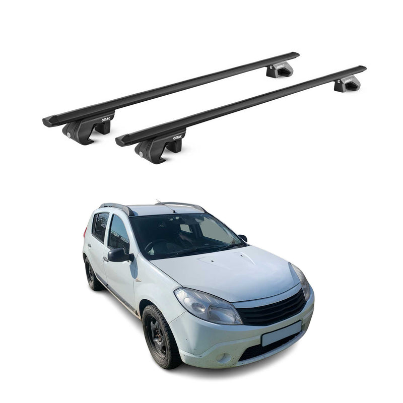 Barres de toit transversales pour Dacia Sandero Stepway 2010-17 Alu Noir 2x ABE