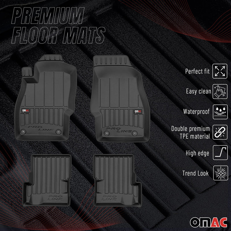 Tapis de Sol pour Opel Adam 2012-2019 Caoutchouc TPE Noir