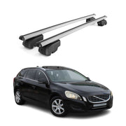 Barres de toit Transversales pour Volvo V60 2011-2018 Aluminium Gris ABE