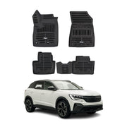 Tapis de sol pour Renault Austral 1.3 Mild Hybride 2022-2027 Noir 3D en TPE 4Pcs