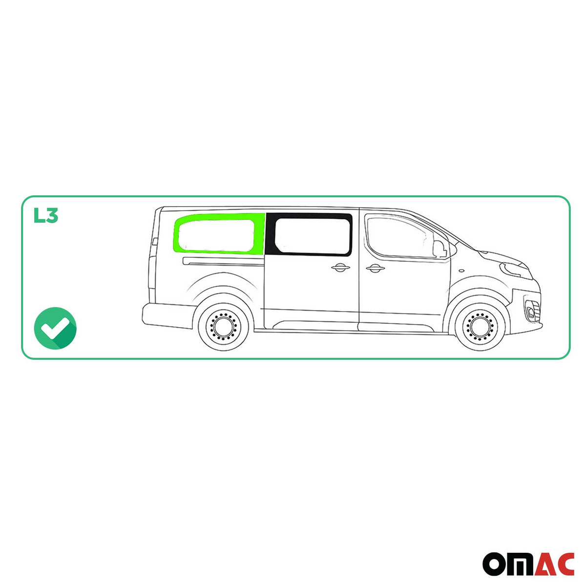 Vitre de Porte pour Citroen Jumpy 2016-2026 L3 Arrière Droit Verre fixe