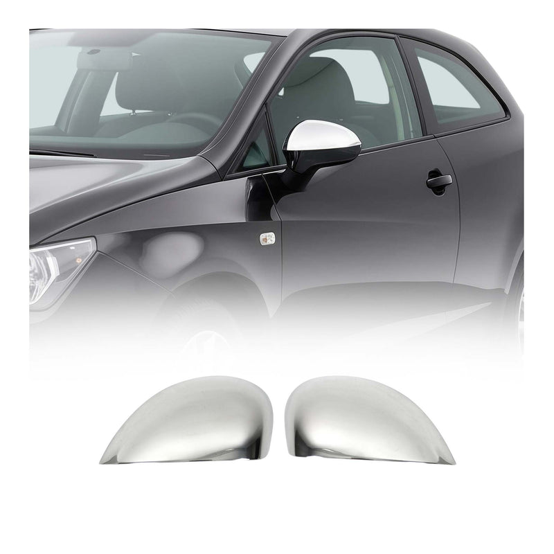 Coques de Rétroviseurs pour Seat Exeo 2008-2013 en Acier Inoxy Chromé Argent