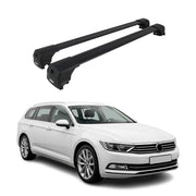 Barres De Toit Transversales pour VW Passat B8 Break 2014-23 Aluminium Noir ABE