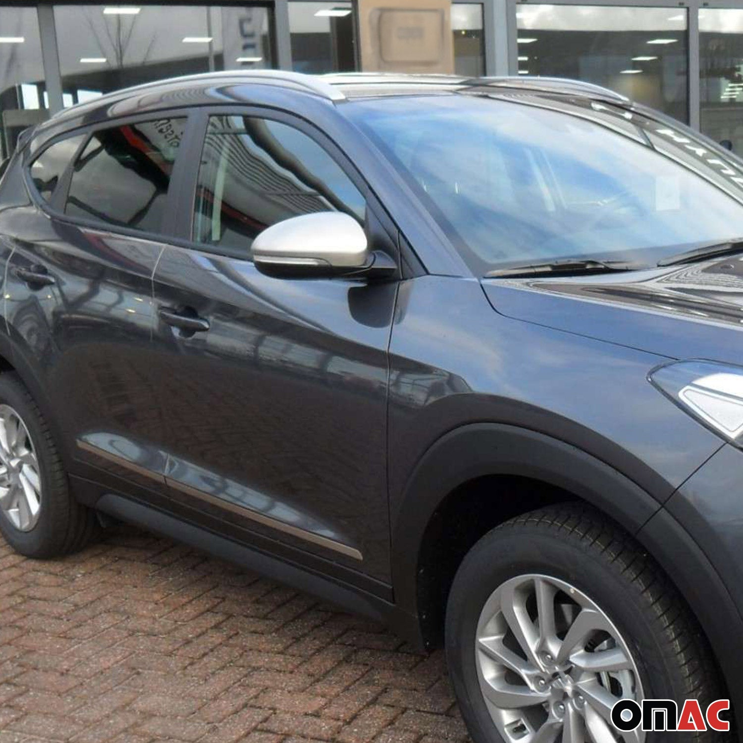 Coques de Rétroviseurs pour Hyundai Tucson 2015-2020 en Acier Chromé Argent