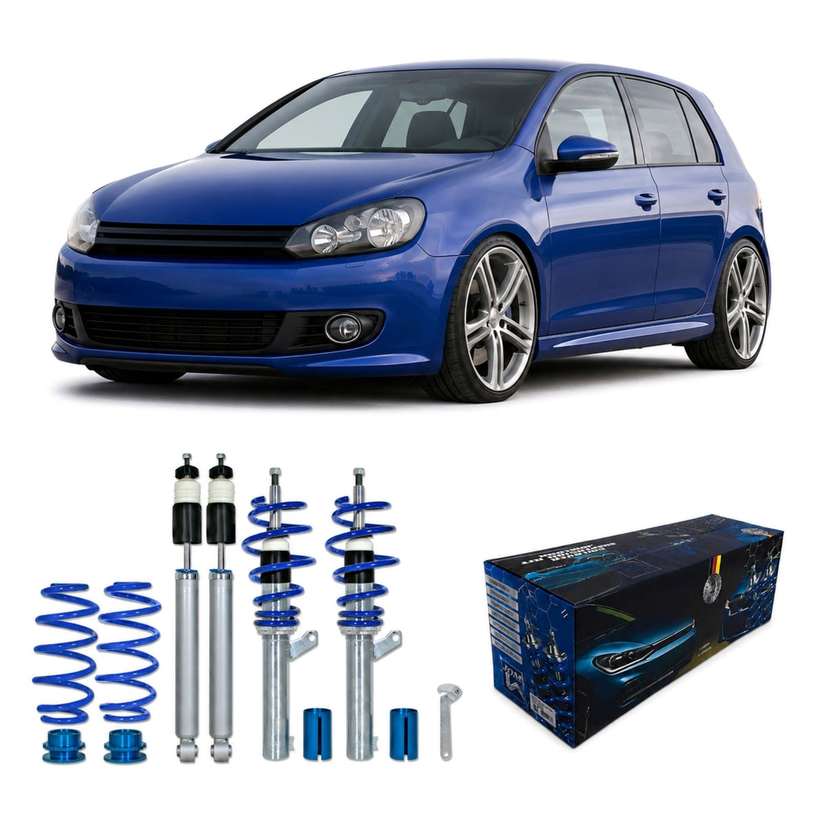 JOM BlueLine Combinés Filetés pour VW Golf 6 1.9TDi / DSG 2.0TDi / DSG