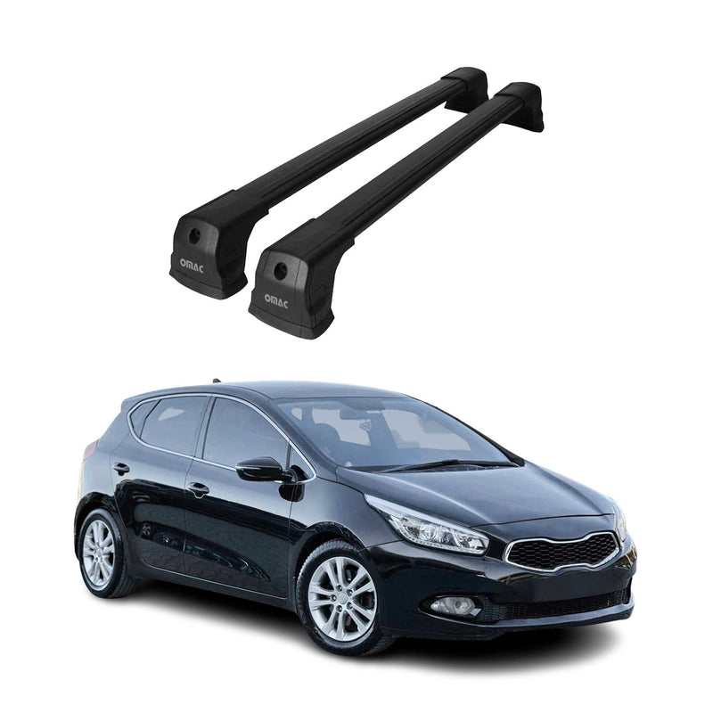 Barres de toit transversales pour Kia Ceed 2012-2018 HB Aluminium Noir