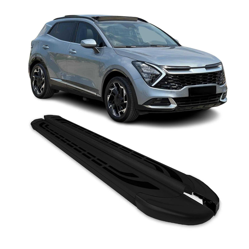 Marchepieds Latéraux pour Kia Sportage 2021-2025 Aluminium Noir 2 Pcs