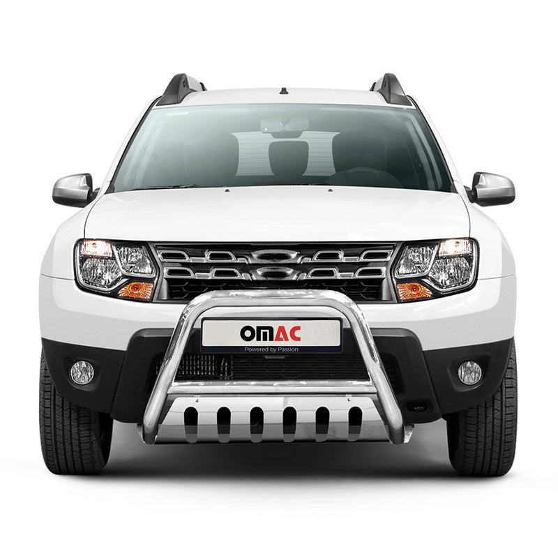 Pare-Buffle Avant Pour Dacia Duster 2013-2017 en Acier Inoxy Argent