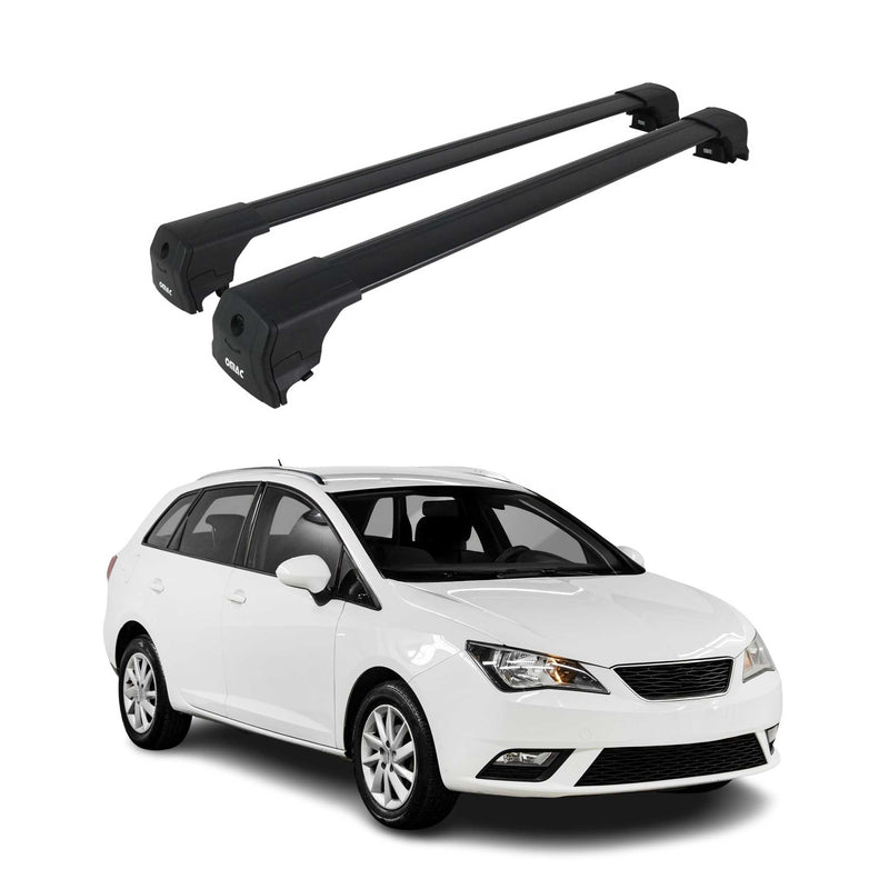 Barres De Toit pour Seat Ibiza Break 2009-2017 Aluminium Noir ABE