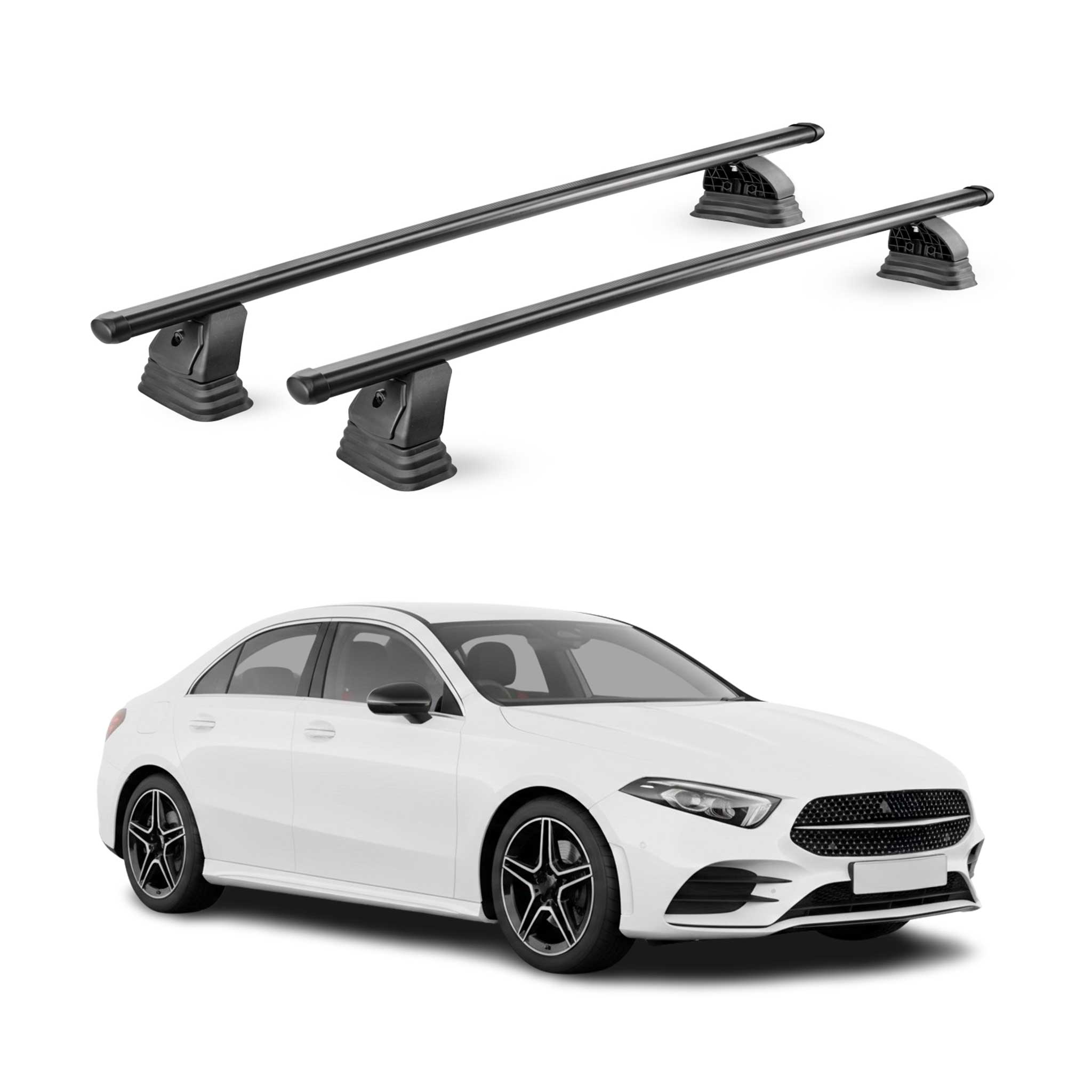 Barres de toit transversales acier pour Mercedes Classe A W177 2018-2026 Noir 2x