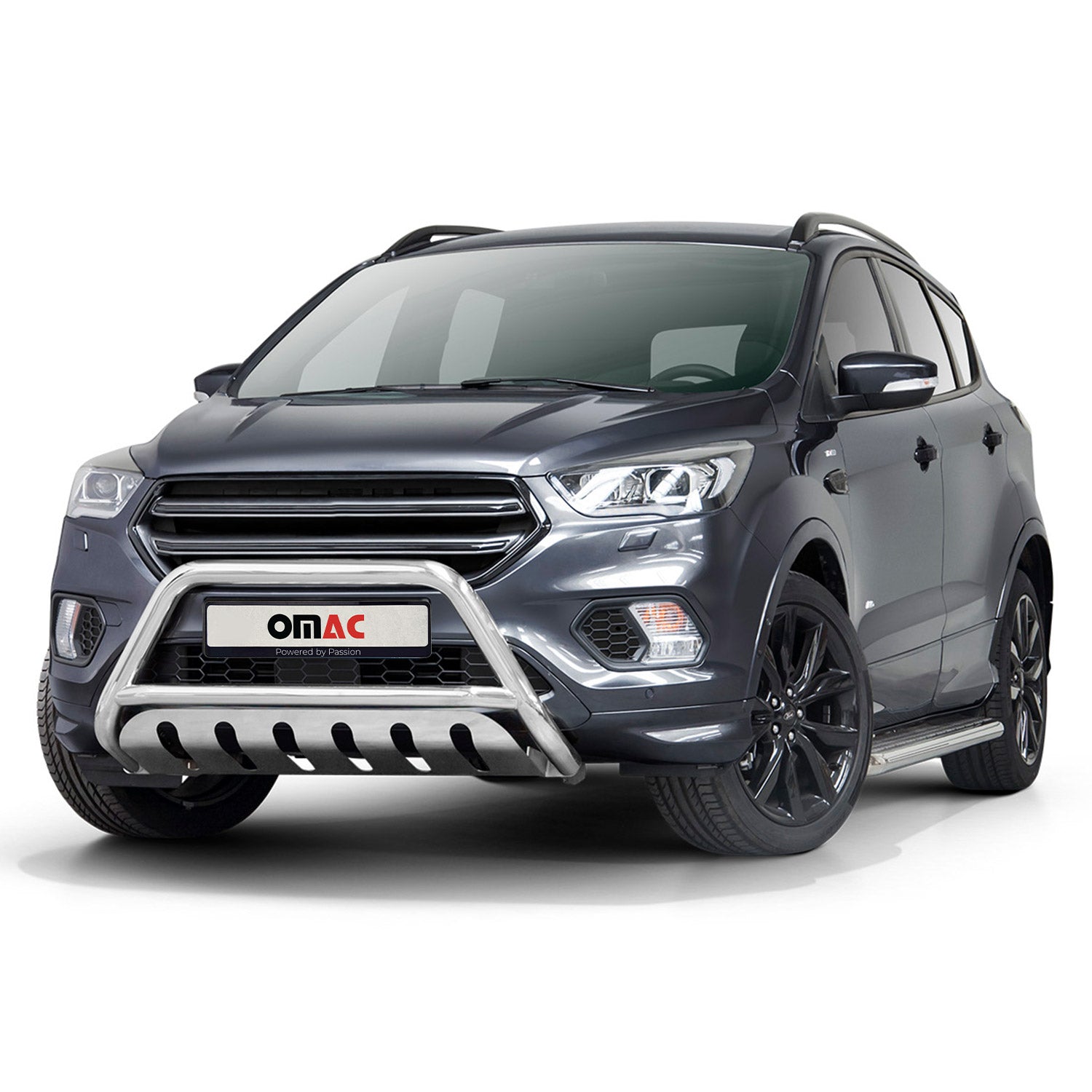 Pare-Buffle Avant Pour Ford Kuga II 2017-2019 Facelift en Acier Inox Argent