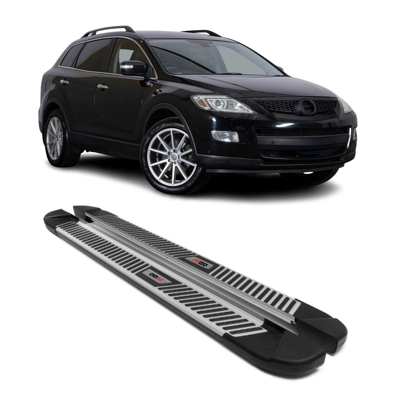 Marchepieds Latéraux pédale pour Mazda CX-9 2010-2015 Noir Gris Aluminium 2Pcs