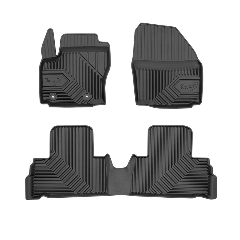 Tapis de Sol de Voiture pour Ford S-Max I 2006-2014 TPE Antidérapant Noir 3Pcs