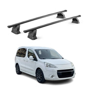 Barres de toit transversales acier pour Peugeot Partner II 2008-2018 TÜV Noir 2x