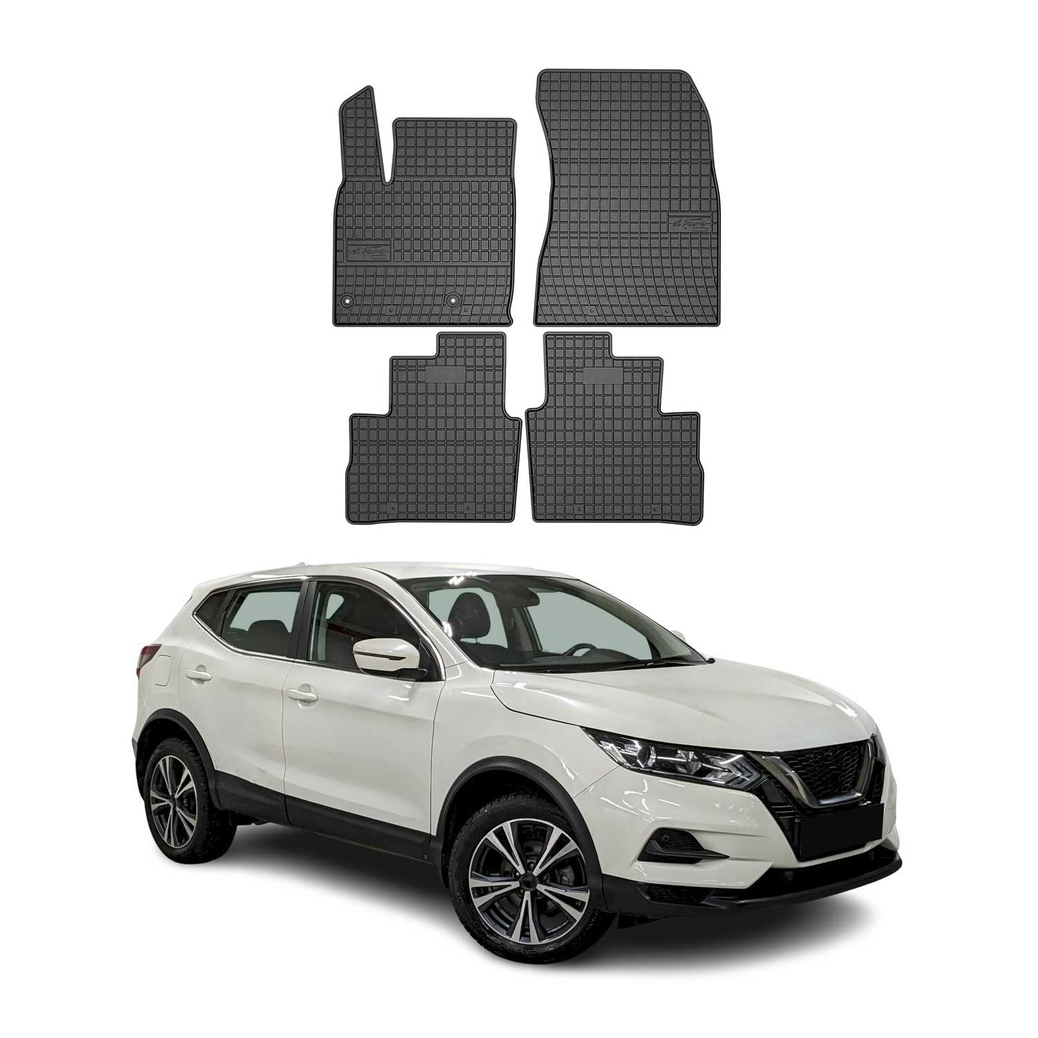 Tapis de Sol pour Nissan Qashqai 2021-2026 Caoutchouc Noir