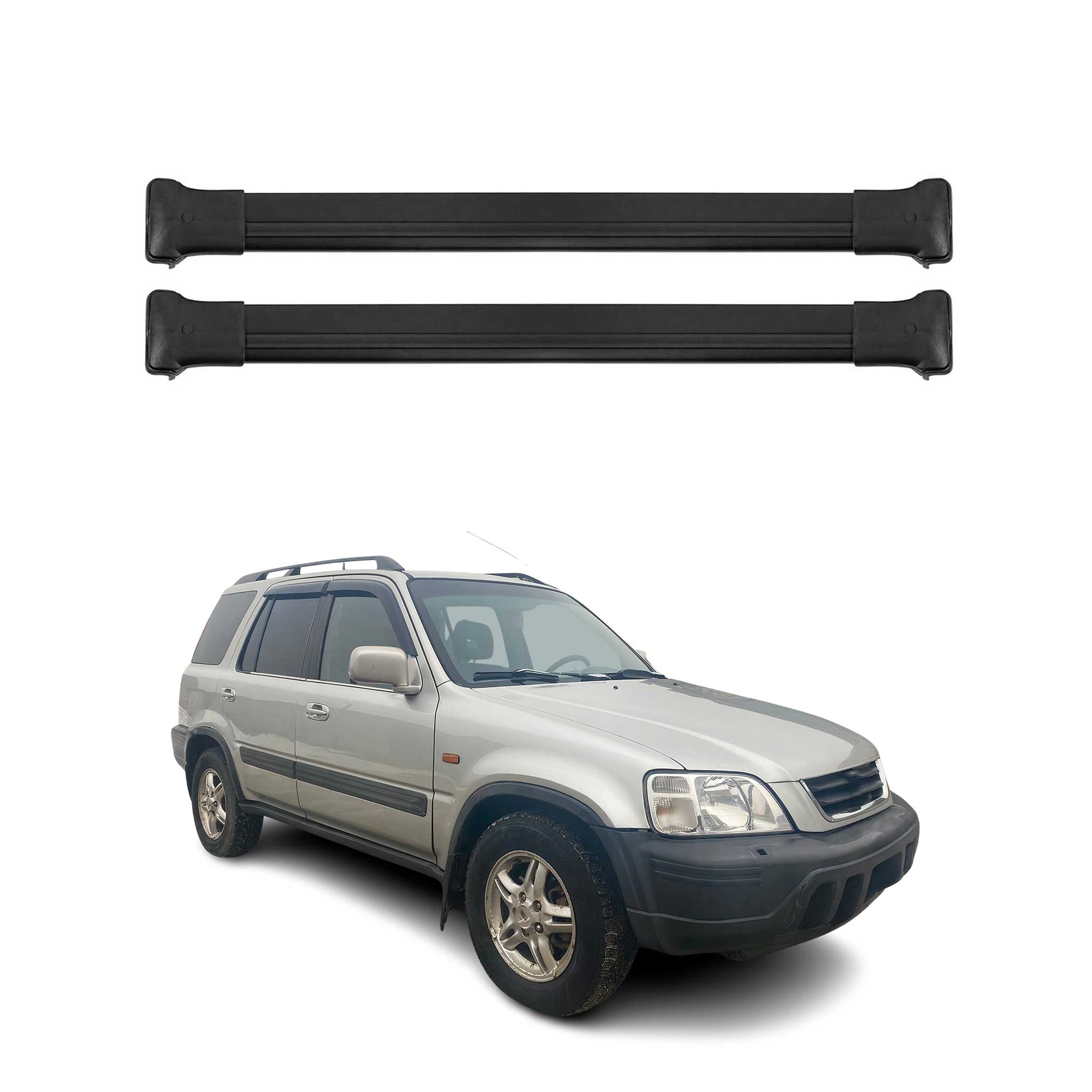 Barres de toit transversales pour Honda CR-V mk1 1995-2001 Aluminium Noir 2x