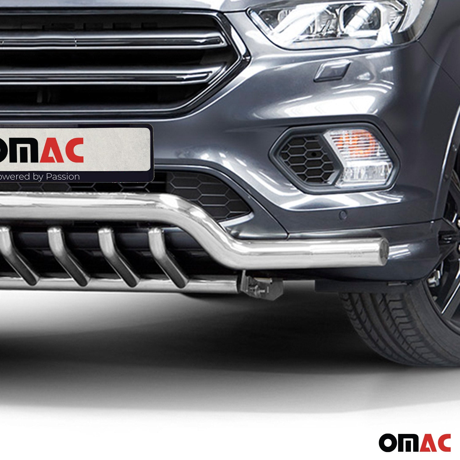 Pare-Buffle Avant Pour Ford Kuga II 2017-2019 Facelift Argent Acier Inoxydable