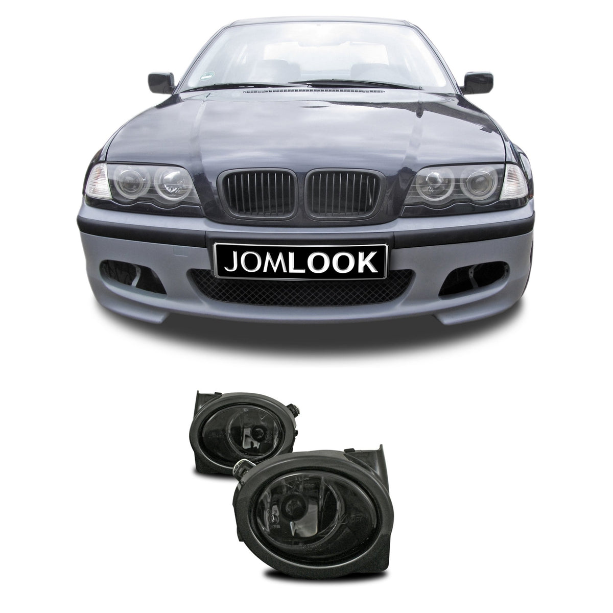 JOM Pare-choc Avant pour BMW Série 3 E46 Berline/Break Polypropylène Fumé