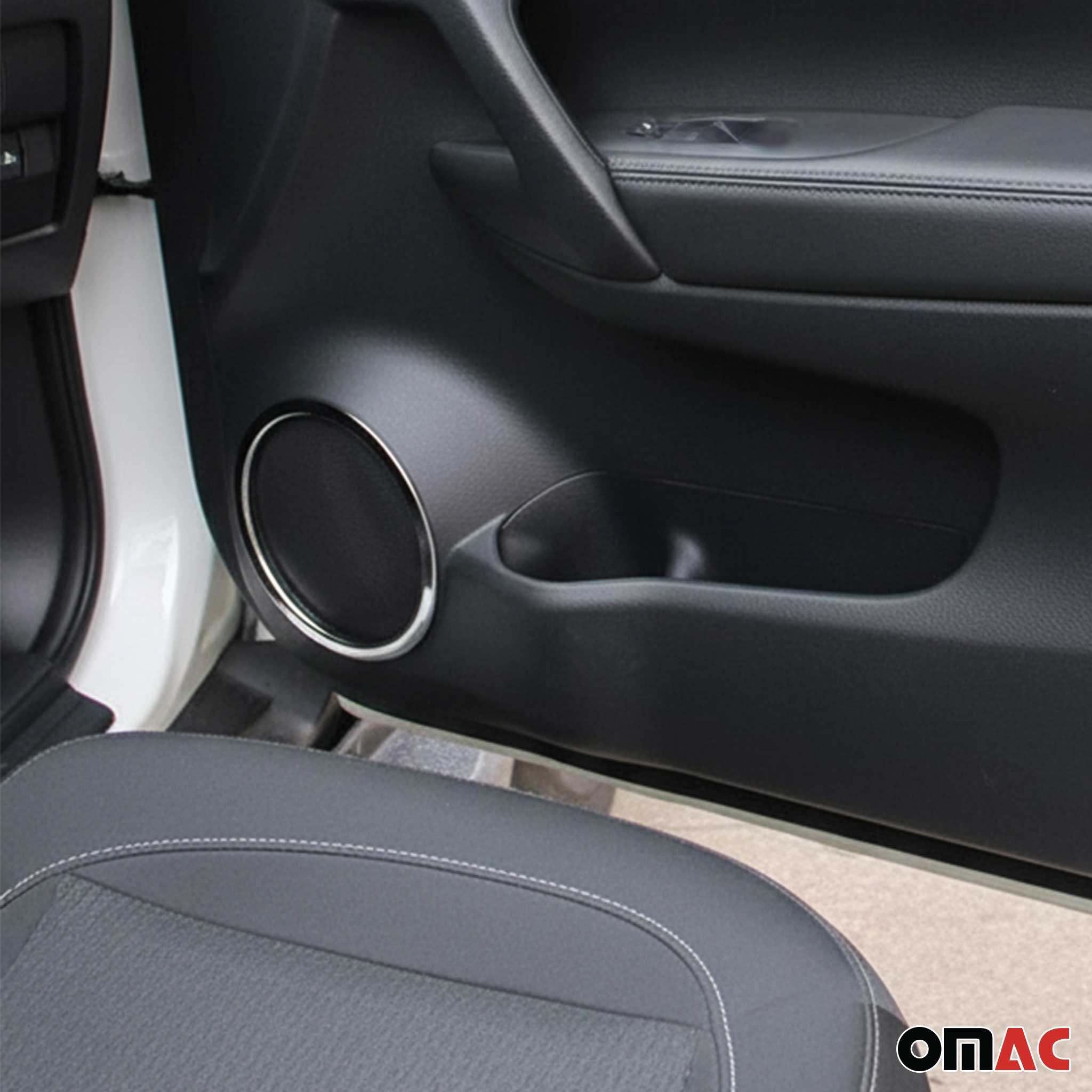 Garniture de cadre de haut-parleur pour Nissan X-Trail 2014-2021 inox chromé 4x