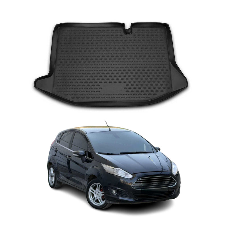Tapis de Coffre pour Ford Fiesta VI 2011-2015 en caoutchouc TPE 3D Noir 1Pcs