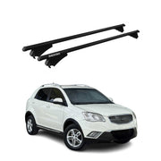 Tiger Barres de toit transversales pour Ssangyong Korando 2011-2019 Noir