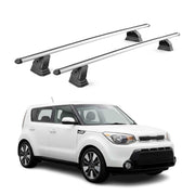 Barres de toit transversales Alu pour Kia Soul II 2014-2019 TÜV 75 kg Gris 2Pcs