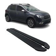 Marchepieds latéraux pédale pour Dacia Sandero Stepway 2021-2026 Noir Aluminium