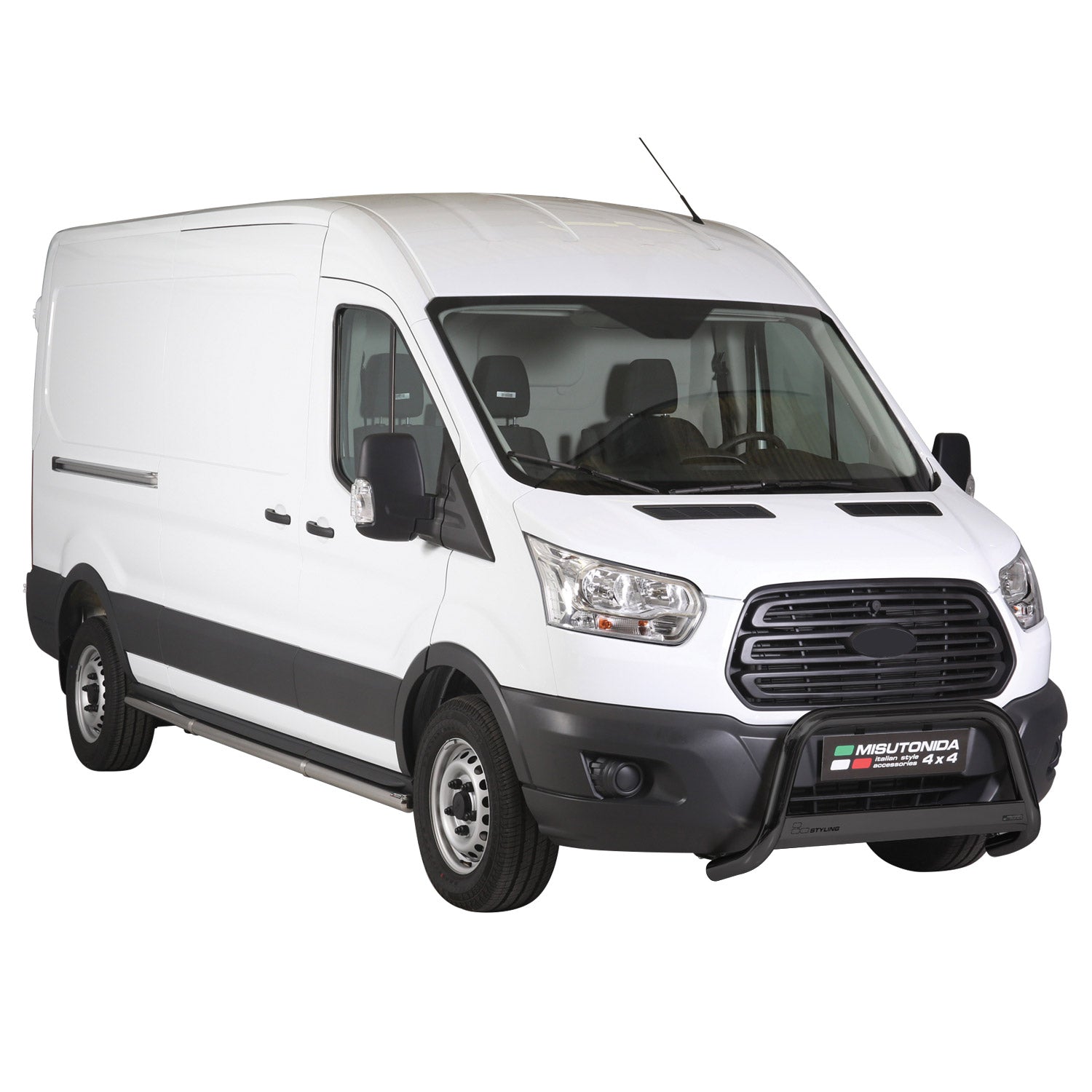 Pare-buffle Avant pour Ford Transit 2014-2025 63 mm en Acier Noir