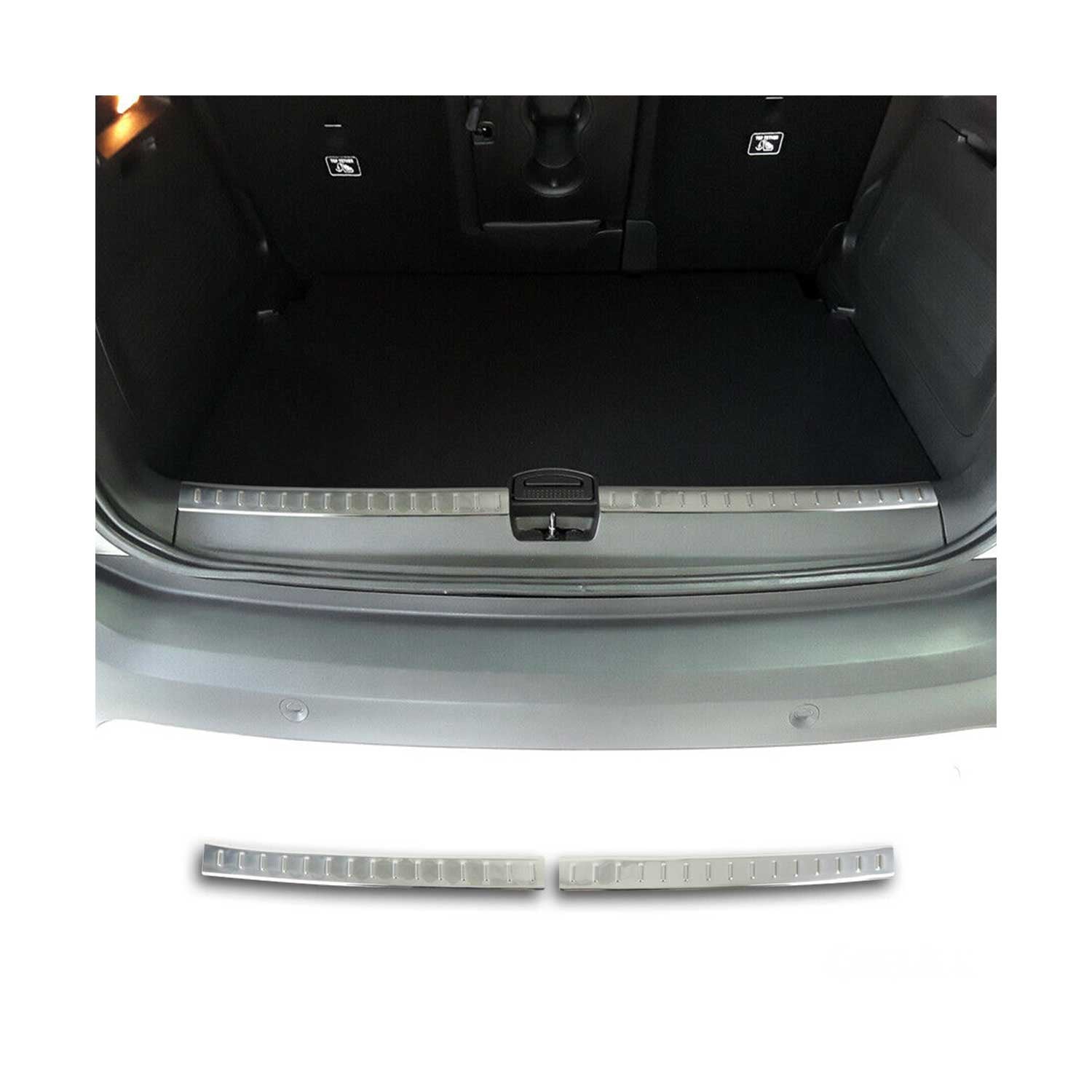 Protection Seuil de Coffre Pour Opel Crossland X 2017-2021 Acier 2Pcs