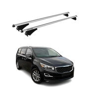 Tiger Barres de toit transversales pour Kia Gran Sedona 2014-2019 Alu Gris 2x