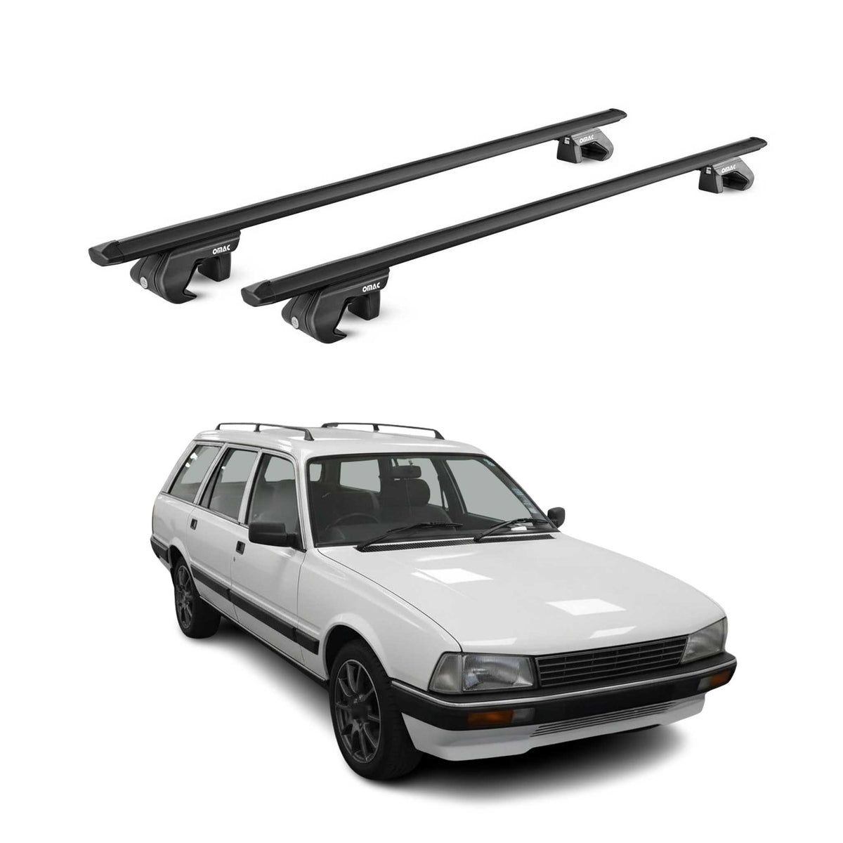 Barres de toit transversales pour Peugeot 505 Break 1980-1992 Alu Gris 2x ABE
