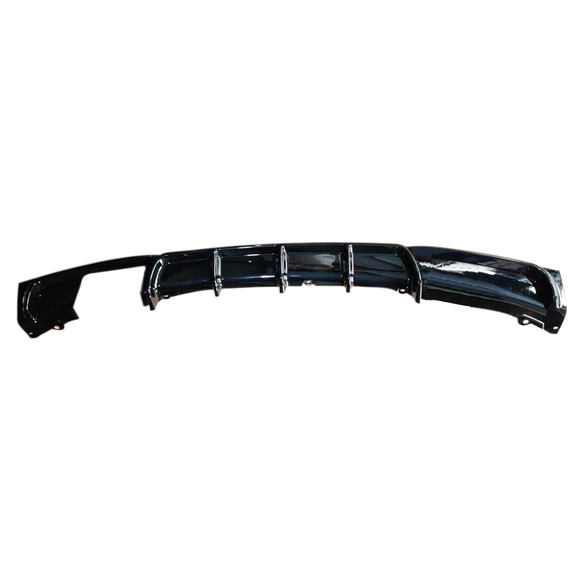 JOM Insert de Pare-choc Arrière pour BMW Série 3 F30/F31 2011-2019 Noir Brillant Doppelrohr links