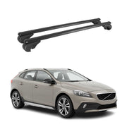 Barres de toit Transversales pour Volvo V40 Cross Country 2013-2019 TÜV Noir 2x