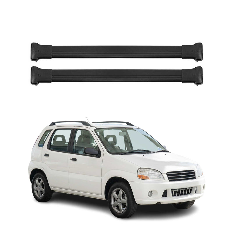 Barres de Toit transversales pour Suzuki Ignis mk1 2000-2008 5Portes Alu Noir 2x