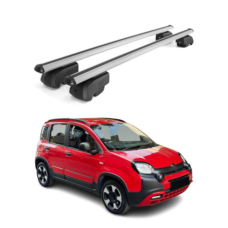 Barres de toit Transversales pour Fiat Panda Cross 2014-2023 Alu Noir ABE