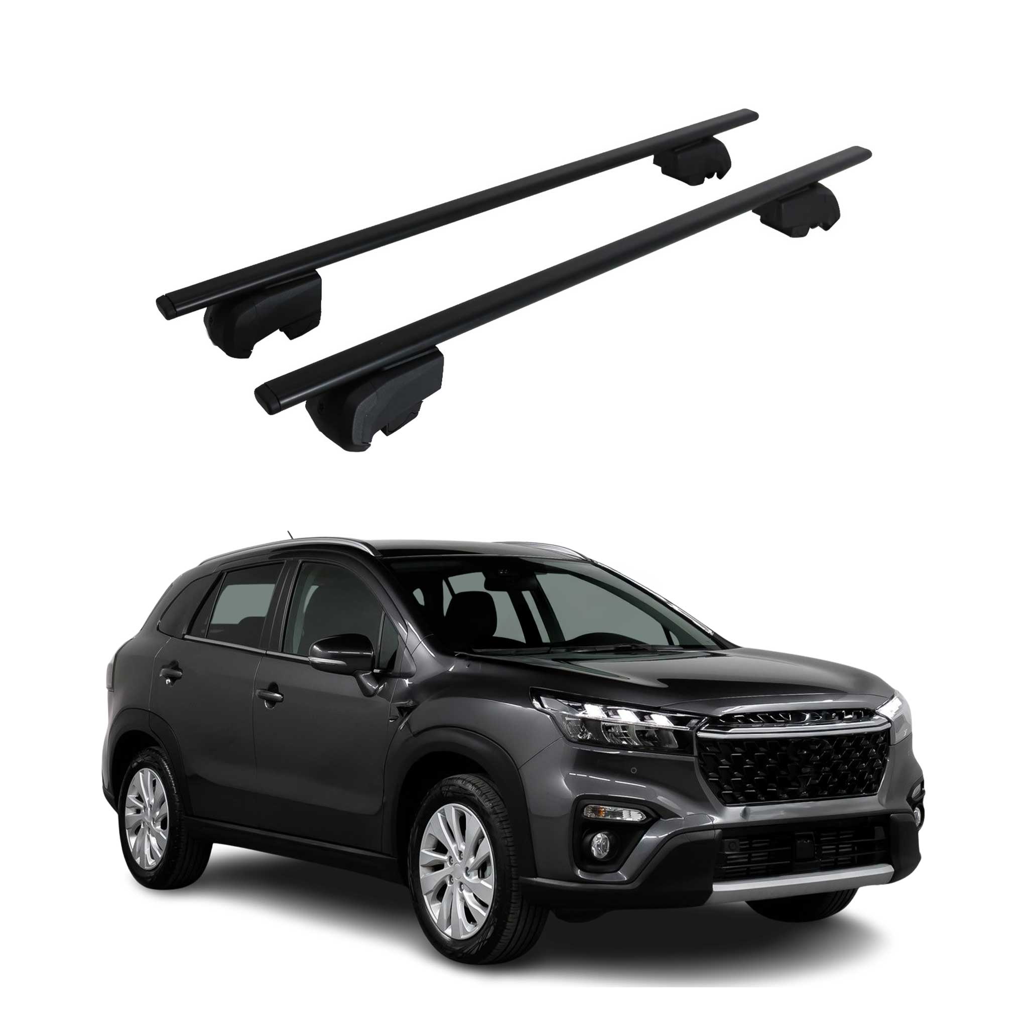 Barres de toit Transversales pour Suzuki SX4 S-Cross 2021-2026 ABE Fer Noir